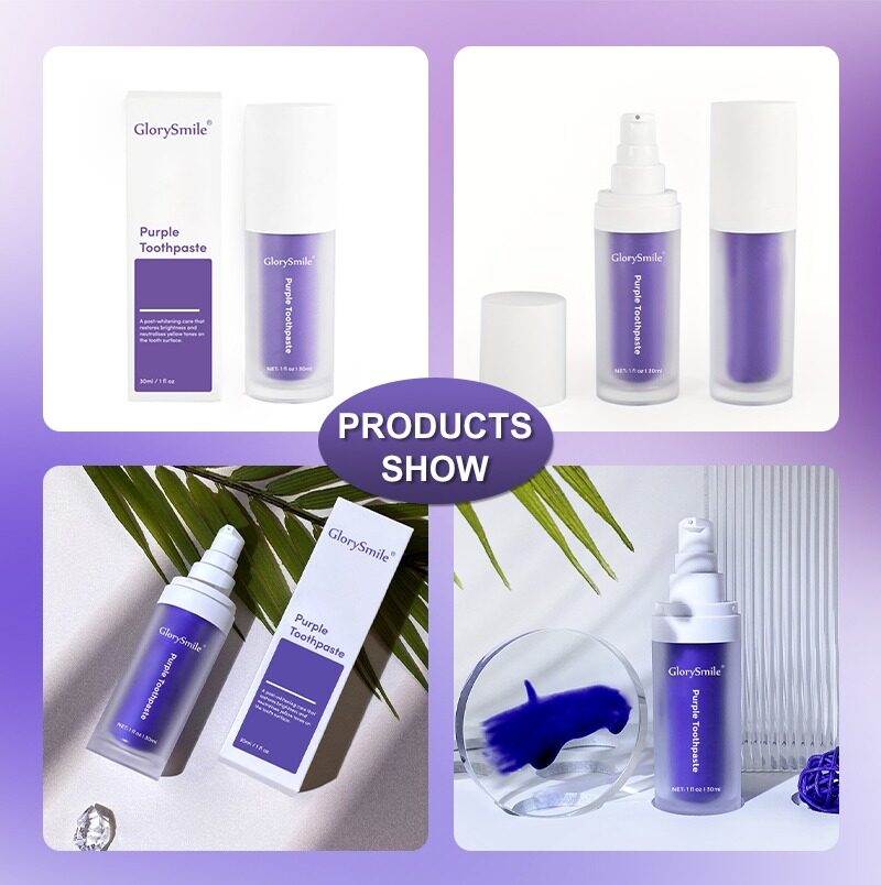 Home hot selling professional brighten teeth purple toothpaste teeth whitening