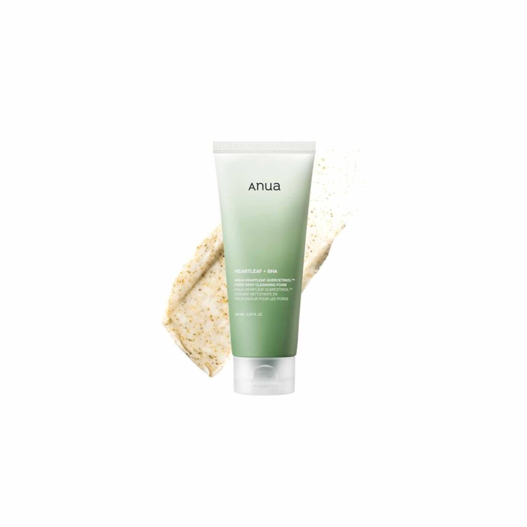 anua heartleaf quercetinol pore deep heartleaf + bha cleansing foam, 150ml (new look)