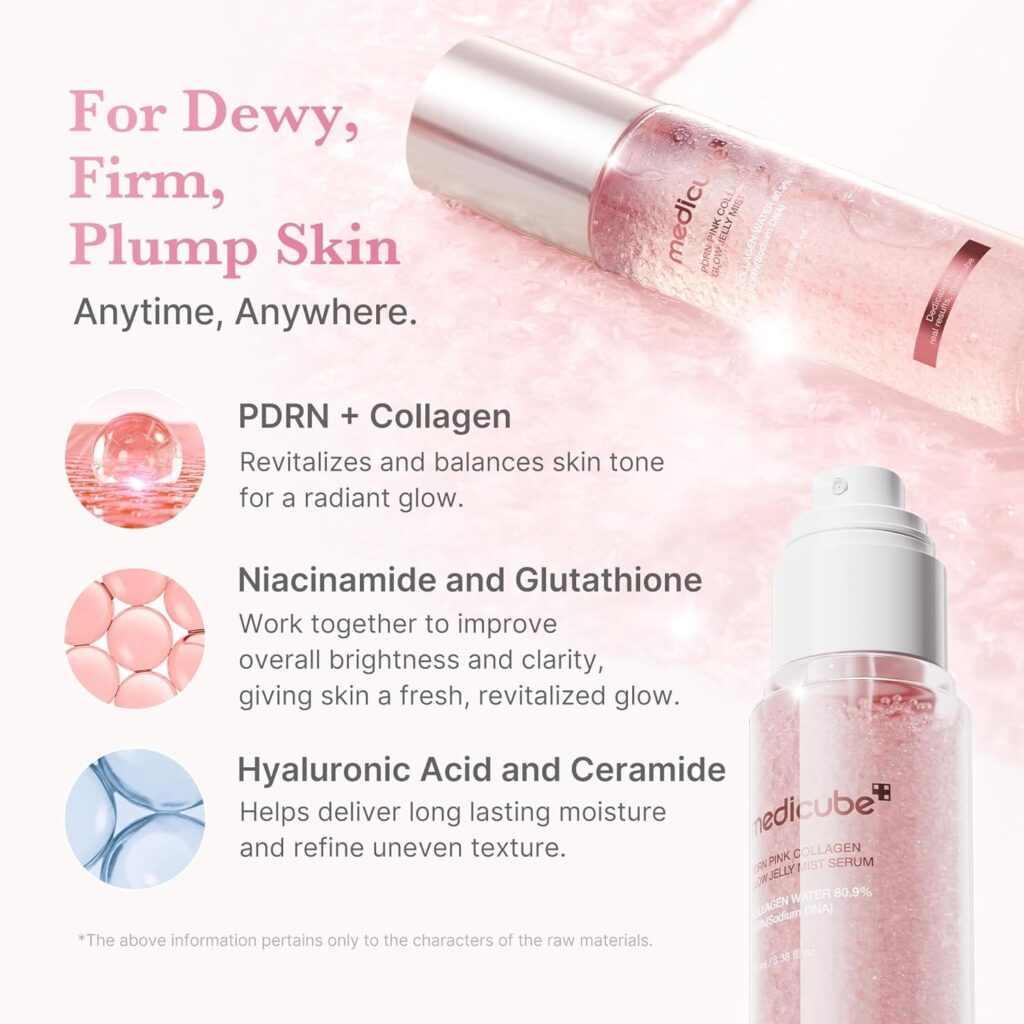 medicube pink pdrn collagen glow jelly mist serum