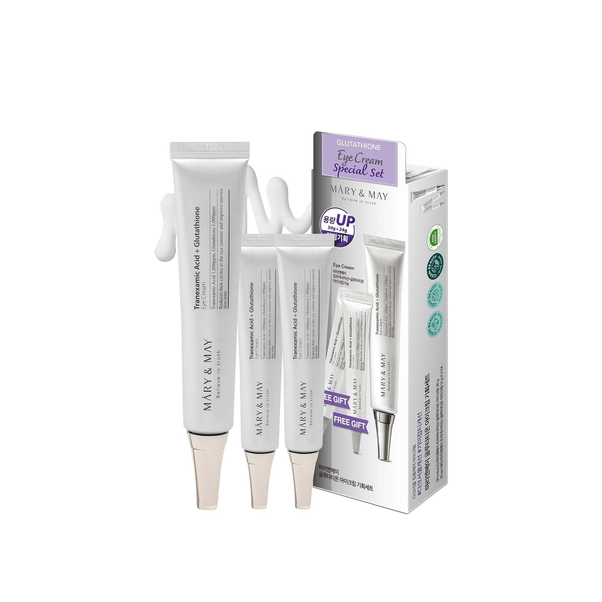 mary and may tranexamic acid + glutathione eye cream gift set 30g & 12g(2) mary and may tranexamic acid + glutathione eye cream gift set 30g & 12g(2)