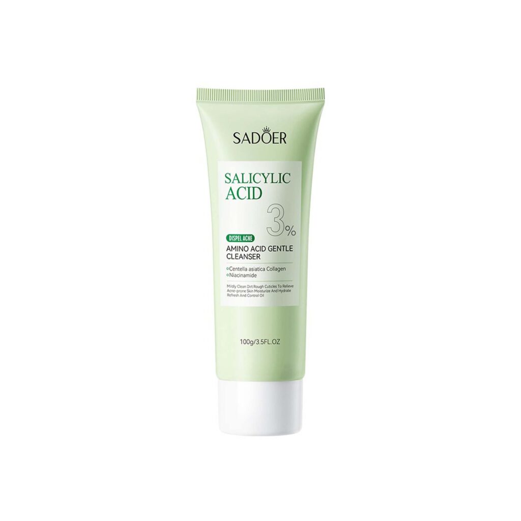 oem sadoer private label salicylic acid anti acne amino acid gentle cleanser cleansing facial cleanser